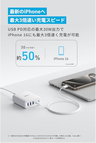 最新のiPhoneへ最大3倍速い充電スピード