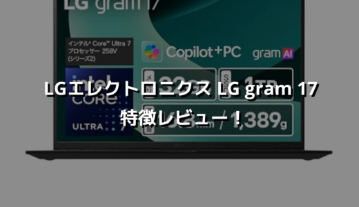 LGエレクトロニクス LG gram 17 特徴レビュー！ 17インチで1.3kgってどゆこと！？😮