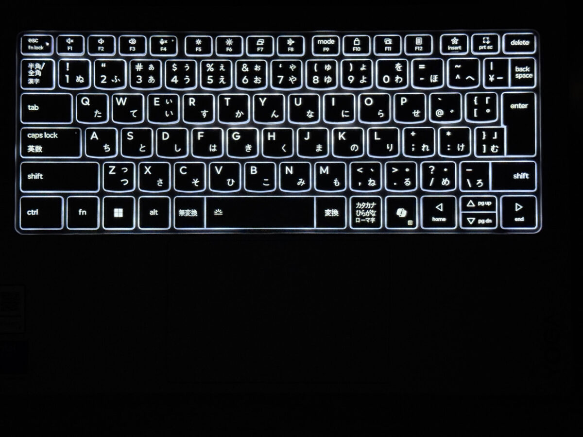 バックライトキーボード