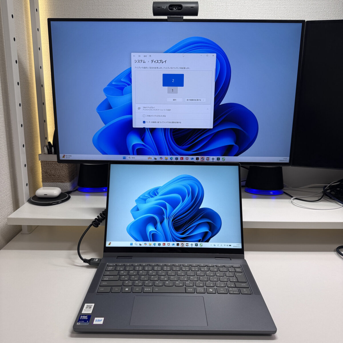 HDMIで外部モニターに接続したところ