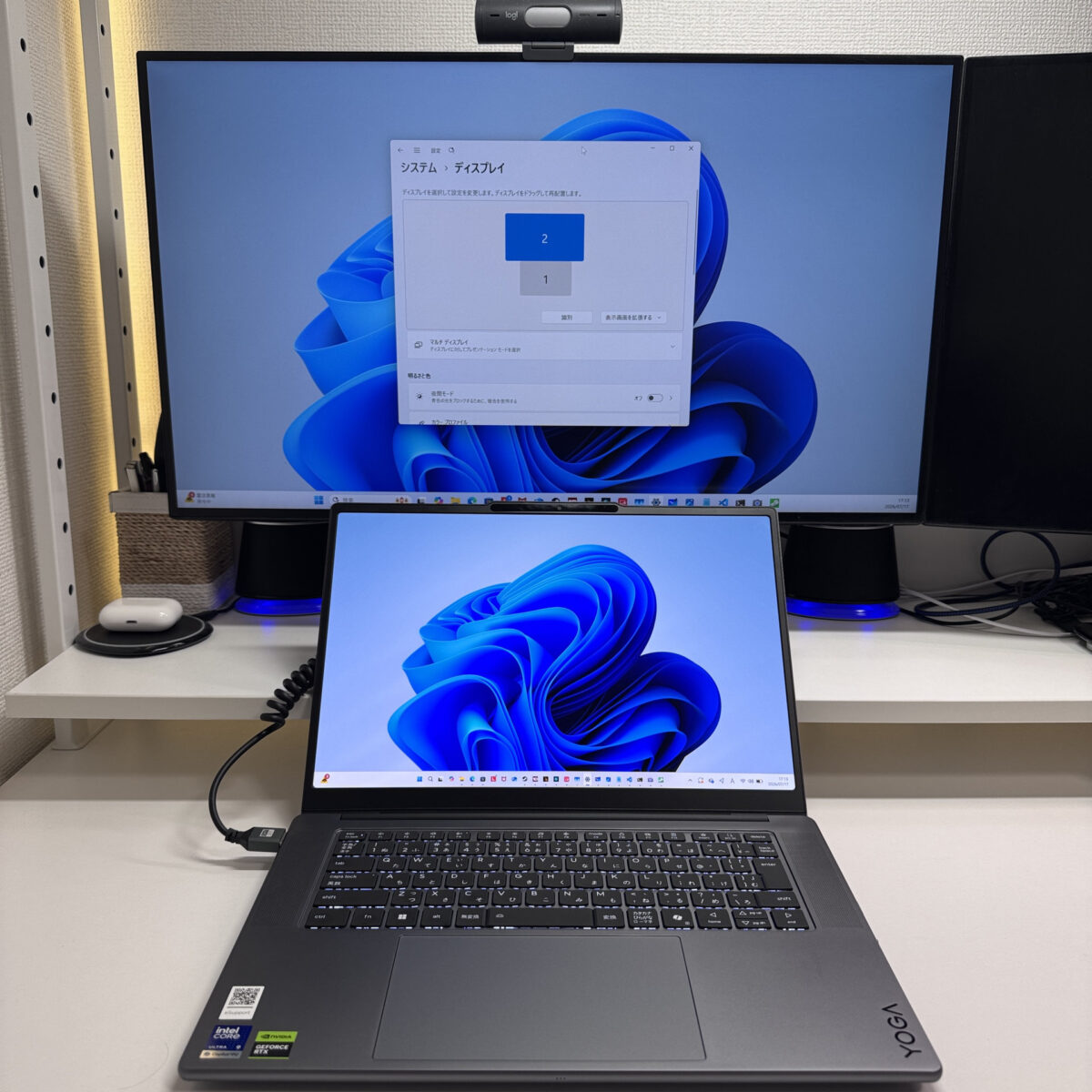 HDMI接続でも問題なくデュアルディスプレイ化